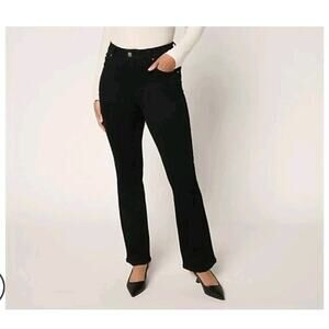 Women With Control Size Petite 8 Black Wash Contour Curves Jeans A702773 NWOT